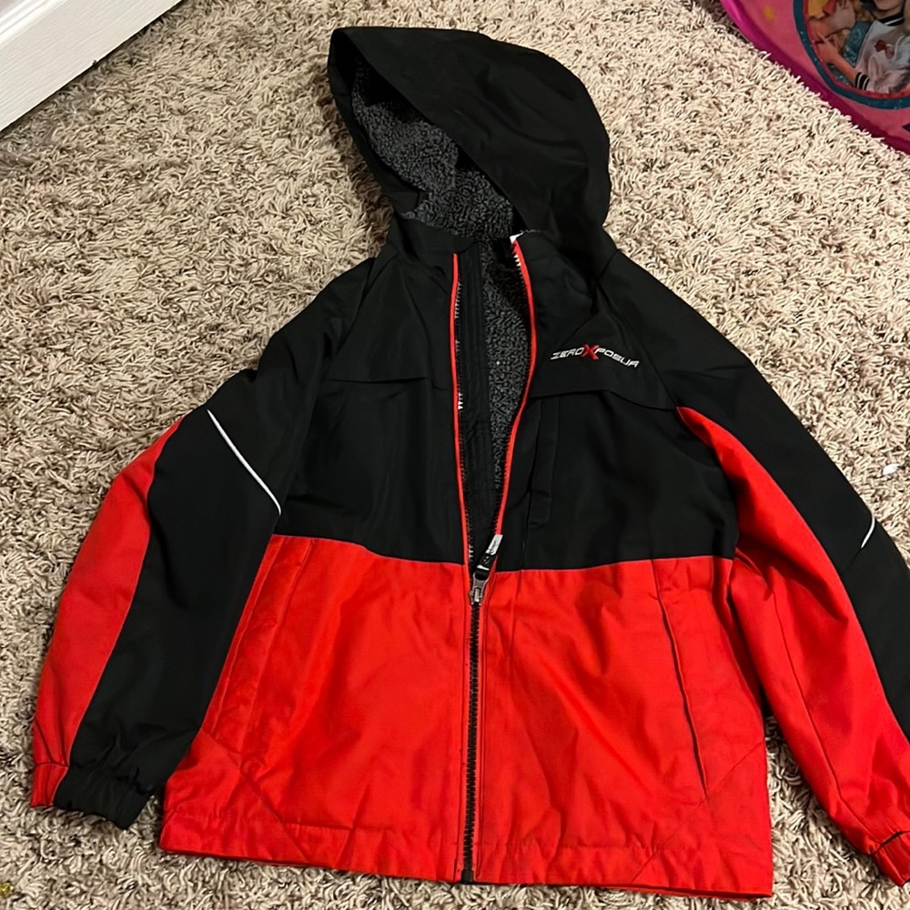 ZeroXposur boy size 7 mid weight red and black jacket